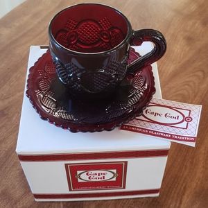 Vintage Avon Cape Cod Red Cup & Saucer Set